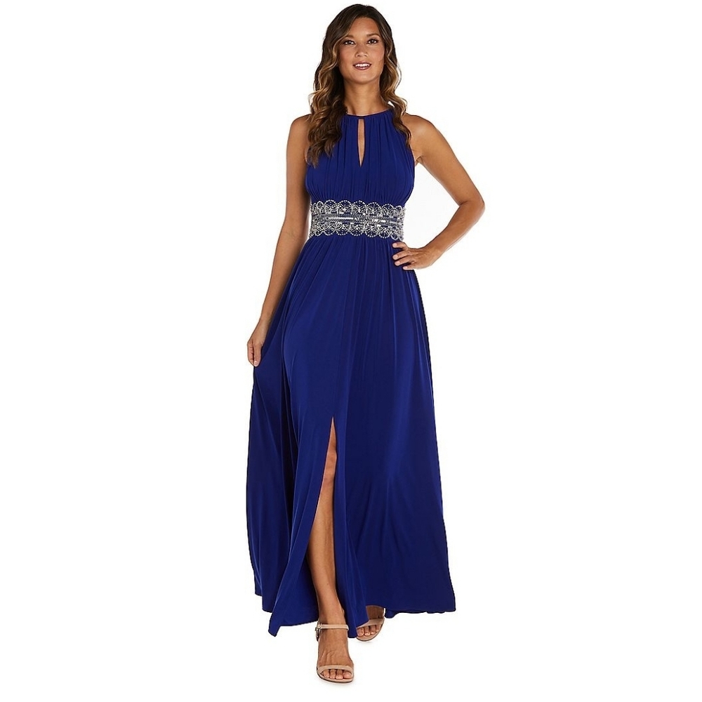 R&M Richards Women's Beaded Waist Gown women's size 8